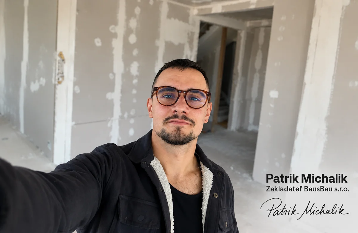 Patrik, zakladateľ Bausbau, na stavbe